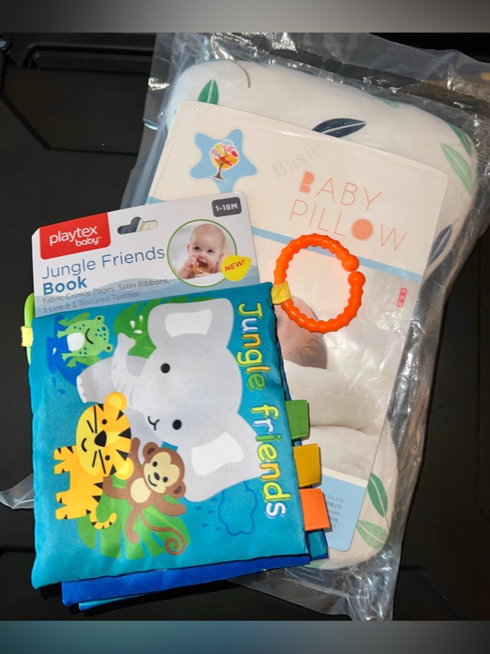 Baby Bundle | Playtex Jungle Friends Book with Teether & Pillow